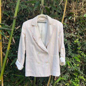Raquel Allegra cream striped 100% cotton blazer (size 0) read details!!!